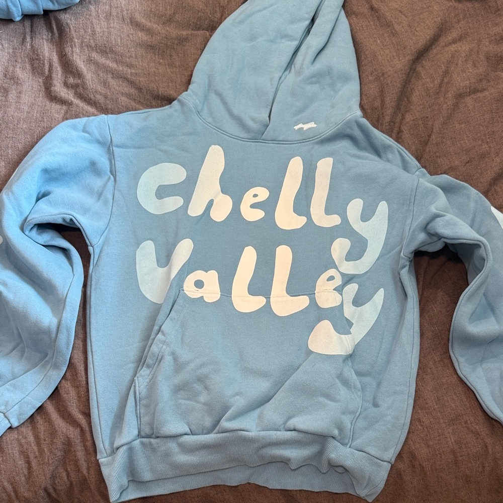 Justin Bieber Light Blue "Chelly Valley" Graphic Hoodie